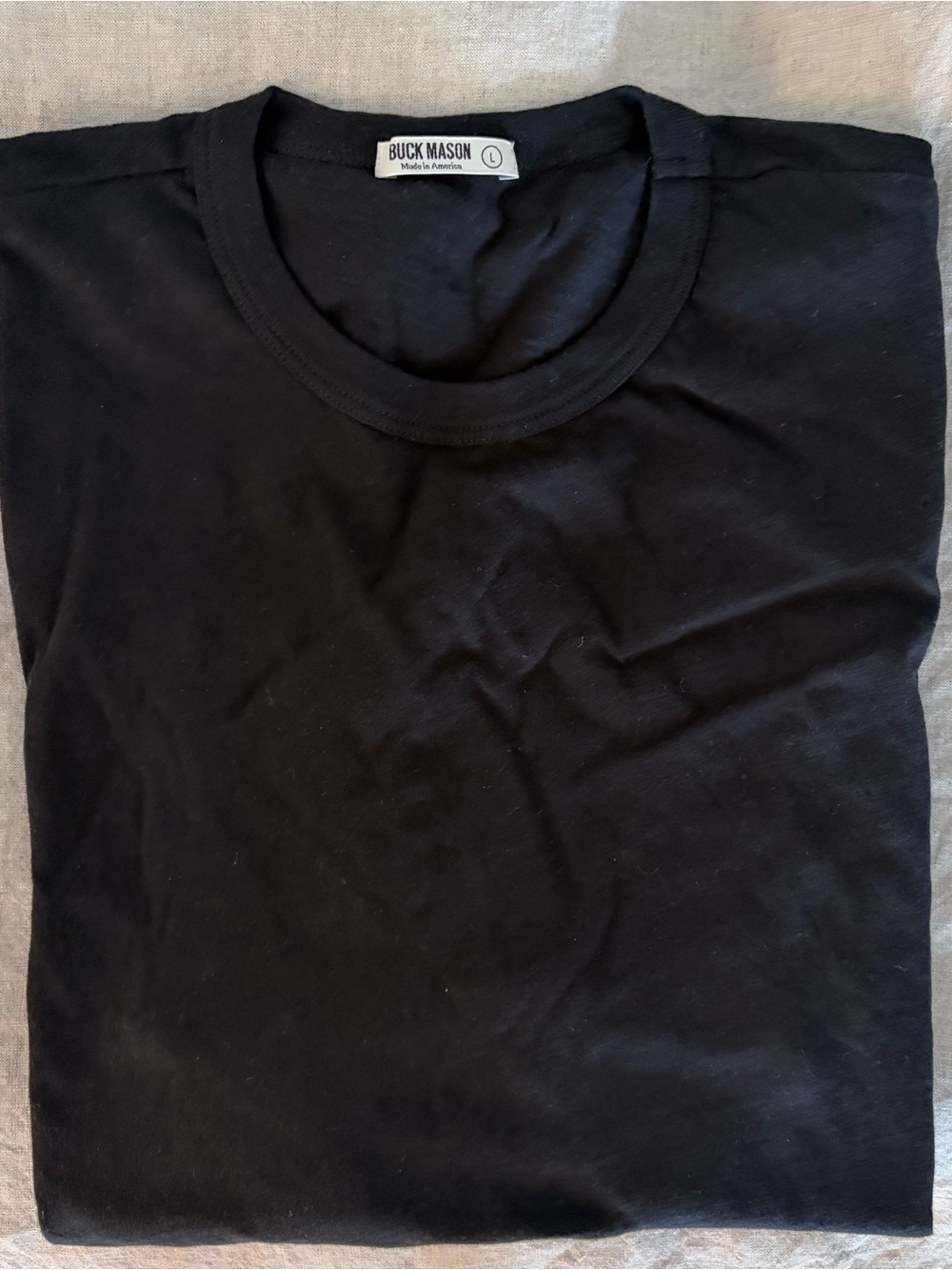 Buck Mason Slub Cotton Classic T Shirt - Black - Large